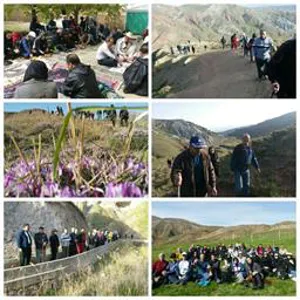 پیاده روی گروهی کارکنان شبکه بهداشت و درمان شهرستان مرند در فروردین ماه سال ۱٣٩٧ در روستای انامق